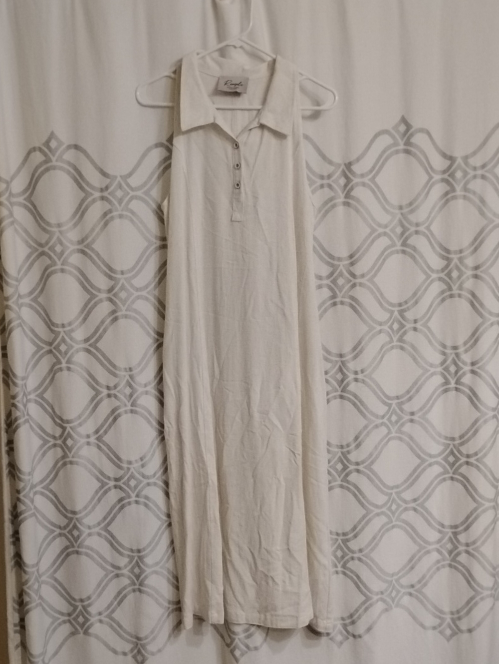 Lightweight Cream Polo Maxi Dress With Pockets